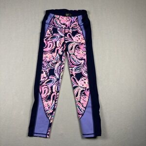 Lilly Pulitzer Luxletic Weekender High Rise Midi Leggings S "High Tide Flock"